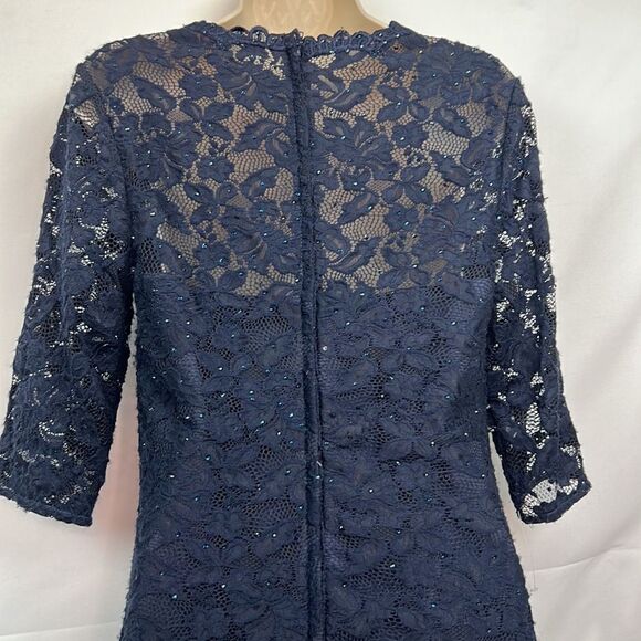 La Femme Lace and sequins formal midi dress size 8 - Picture 9 of 15
